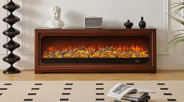 Model 201 Luxury Electric Fireplace with Wood Frame for Household Use