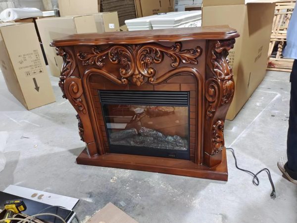 8085 Luxury Electric Fireplace with Wood Frame for Household Use - Imagen 6