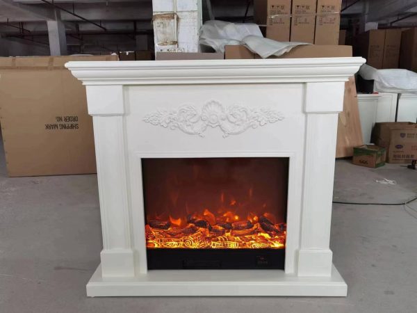 8093 Luxury Electric Fireplace with Wood Frame for Household Use