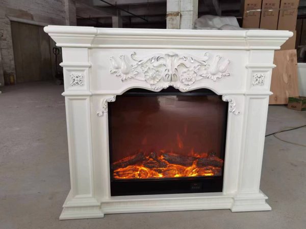 8061 Luxury Electric Fireplace with Wood Frame for Household Use - Imagen 2