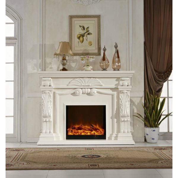 Model 8073 Luxury Electric Fireplace with Wood Frame for Household Use