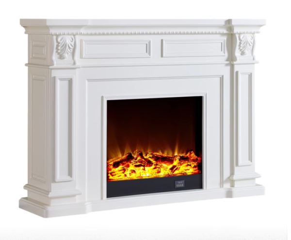 Model 1906 Luxury Electric Fireplace with Wood Frame for Household Use