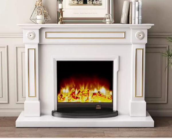 Model 1908 Luxury Electric Fireplace with Wood Frame for Household Use — изображение 3