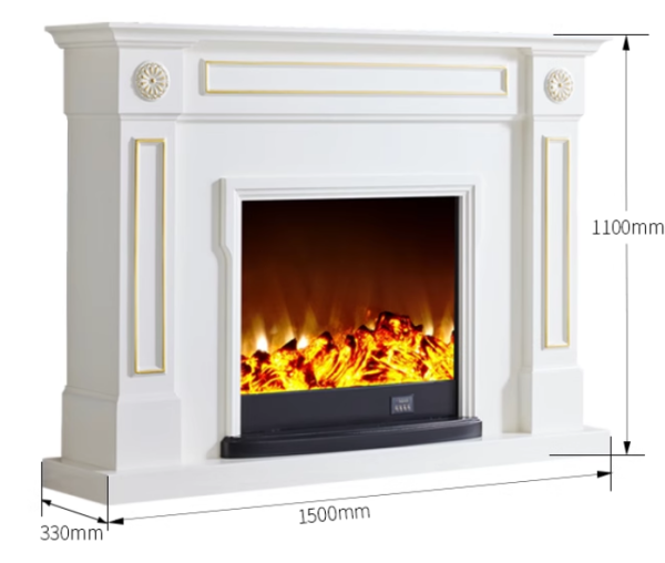 Model 1908 Luxury Electric Fireplace with Wood Frame for Household Use — изображение 5