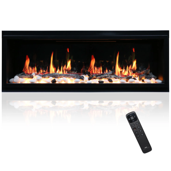 Wall-mounted and recessed BI model LCDelectric fireplace